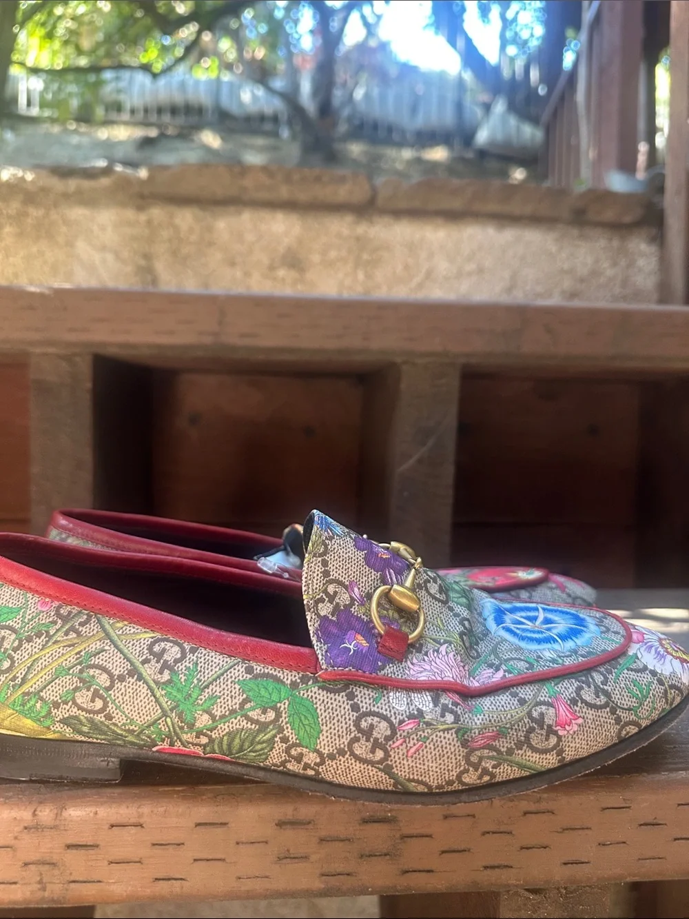 Gucci Jordaan Flat Floral Canvas Loafers